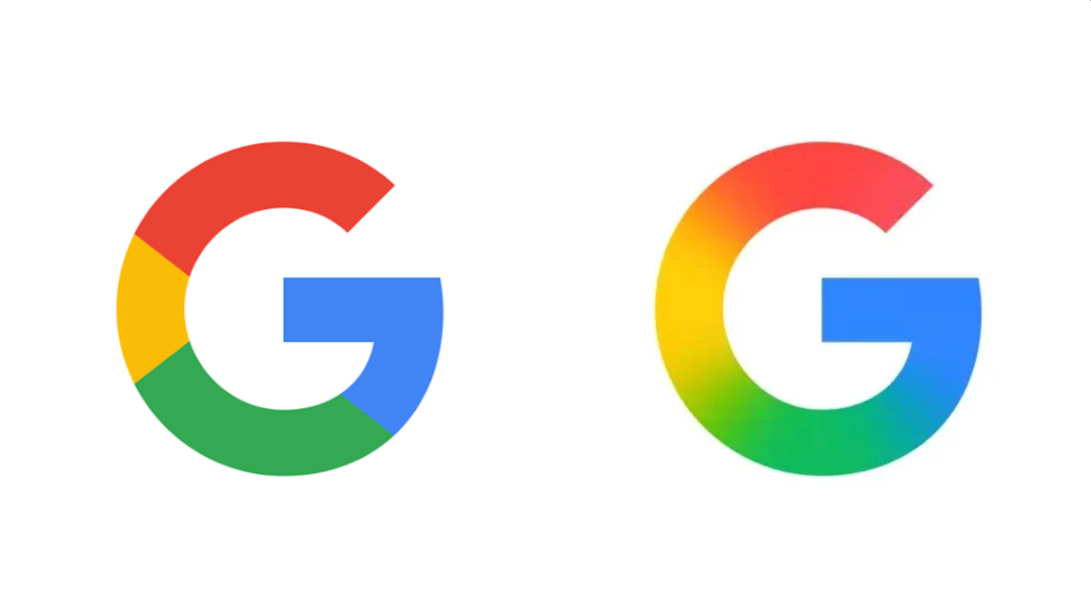 Google atualiza logotipo 'G' após 10 anos com novo gradiente 1 Antiga e nova marca do Google (imagem reprodução9to5Google)