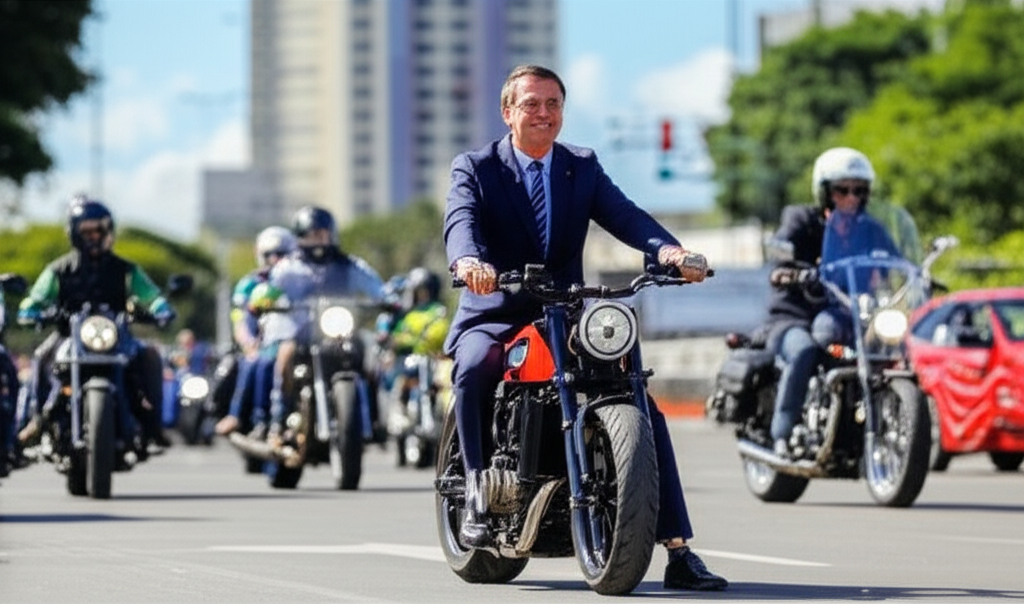 Bolsonaro participa de motociata em Brasília com tornozeleira 1 bolsonaro participa de motociata em brasilia com tornozeleira