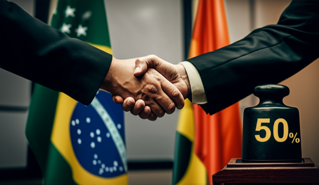 Trump Taxa Brasil em 50% e Cita Bolsonaro 1 trump taxa brasil em 50 e cita bolsonaro