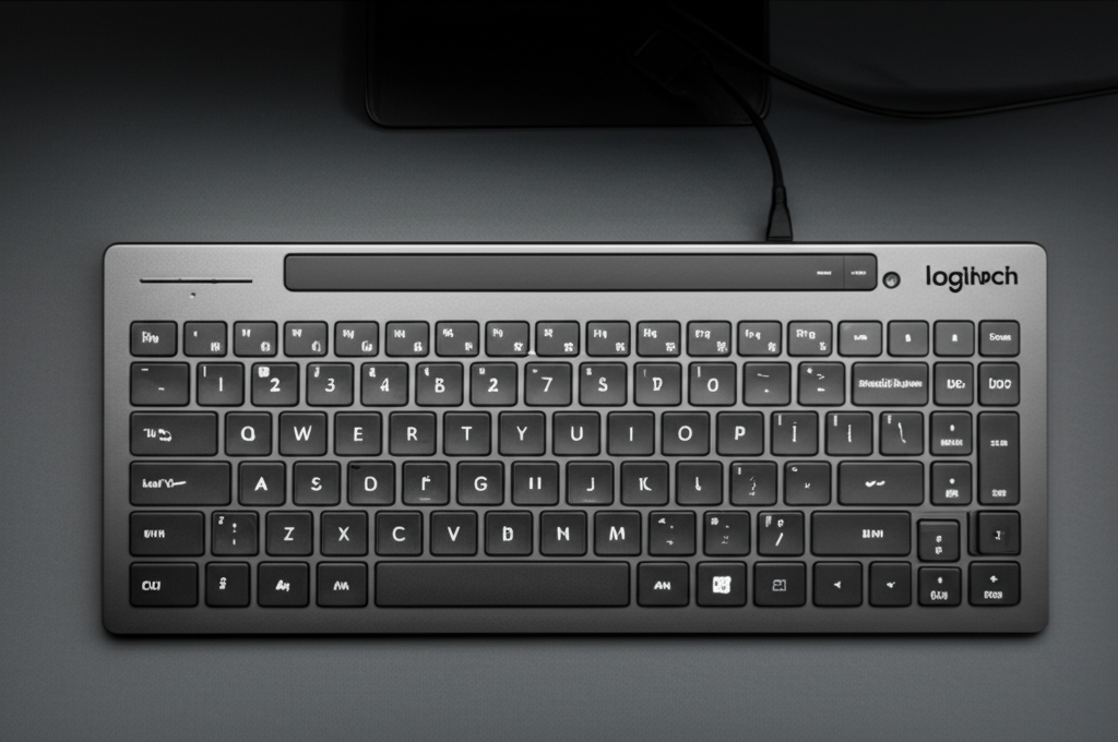 logitech k980 teclado solar recarrega luz artificial