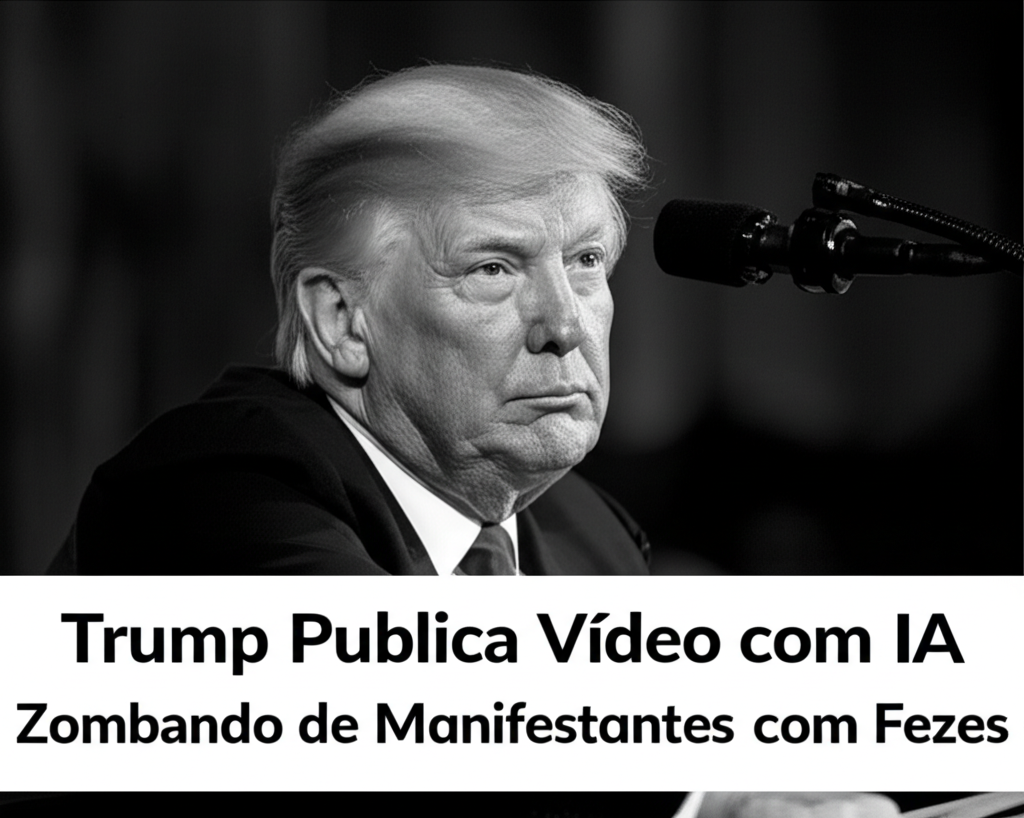 Trump Publica Vídeo com IA Zombando de Manifestantes com Fezes 1 trump publica video ia zombando manifestantes fezes