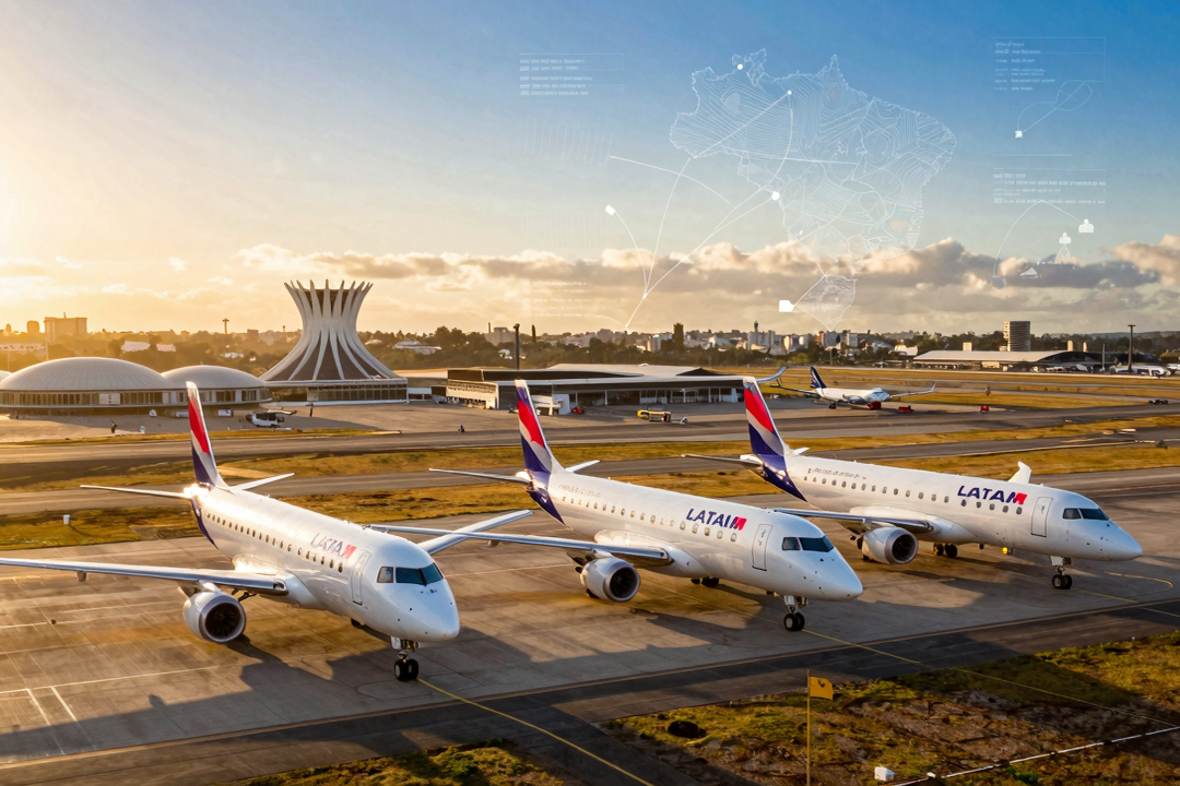 latam define brasilia guarulhos fortaleza bases embraer e2