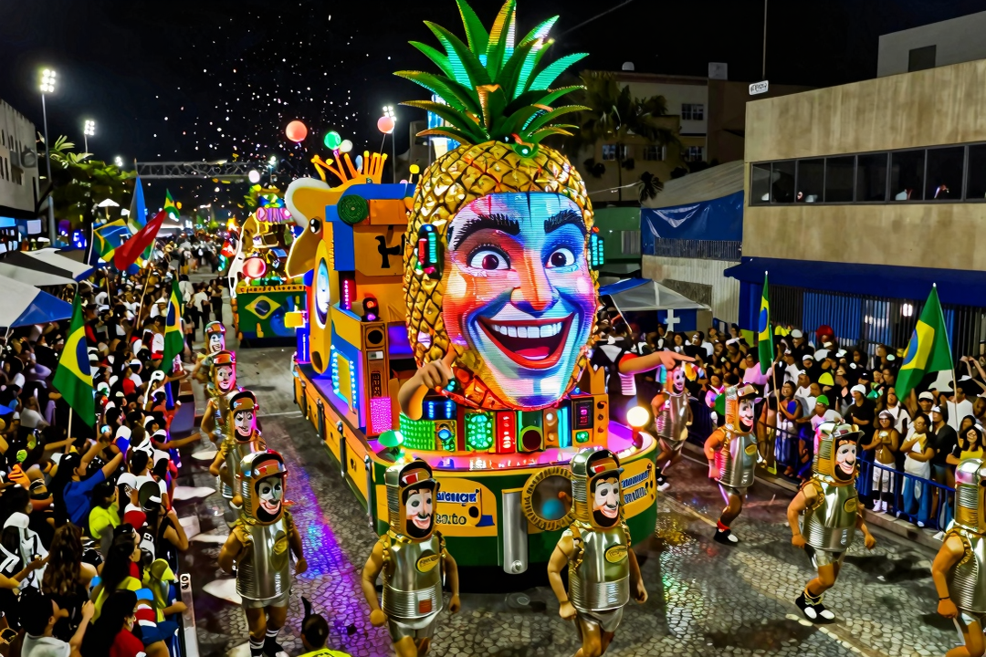 Oposição Usa IA para Ironizar Ala ‘Conservadores em Conserva’ de Escola de Samba