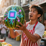 vendedor de melancia projeta chips de ia viraliza