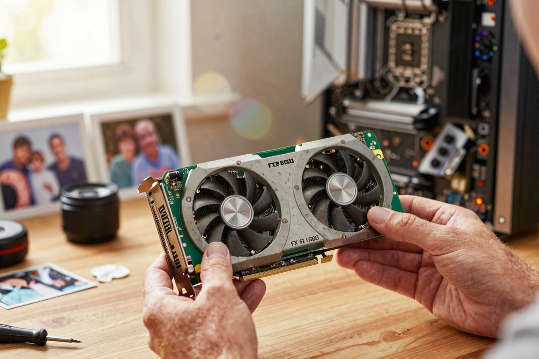 pai da placa de video de 20 anos gamer