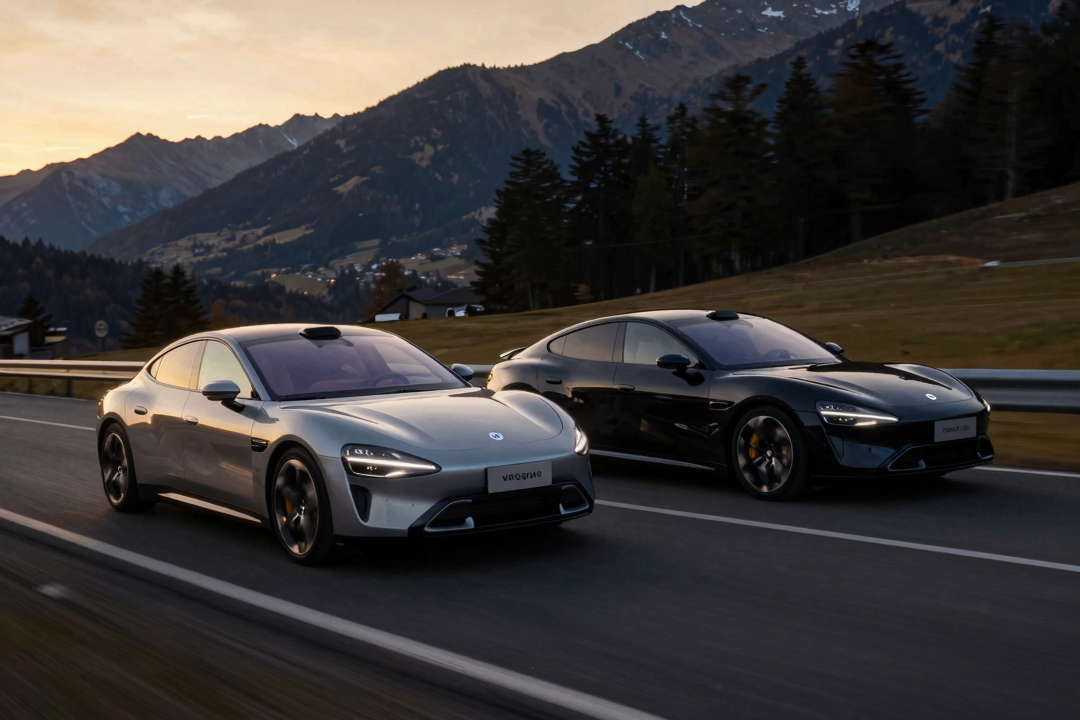 Protótipos Xiaomi SU7 e YU7 GT são vistos em testes na Europa