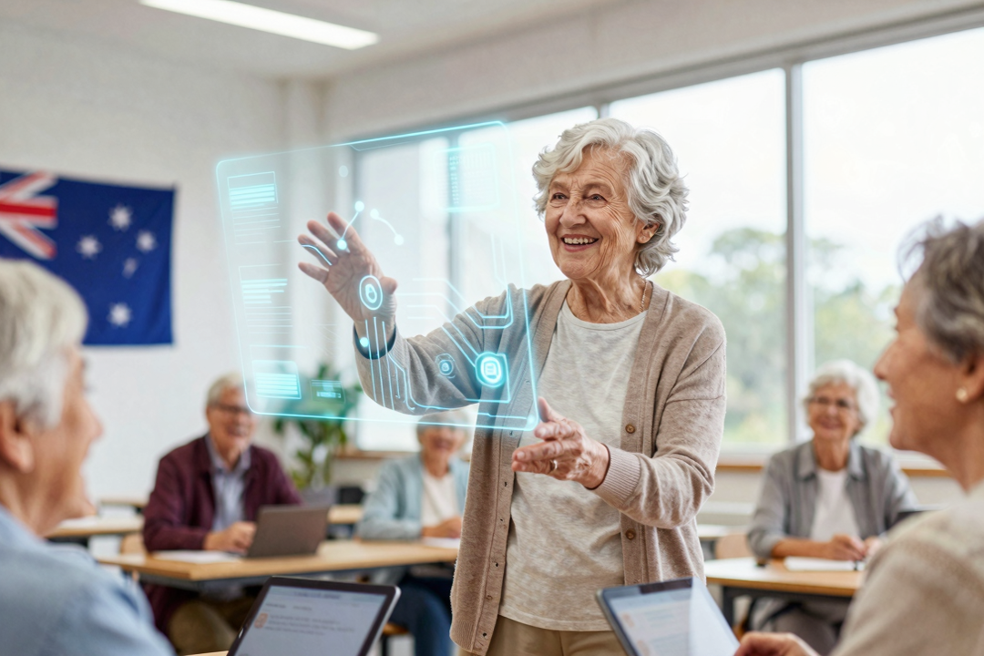 centenario 102 anos ensina ia tecnologia idosos australia