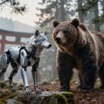 lobo robo japao luta contra ataques de ursos com tecnologia de filme