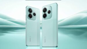 Smartphone Xiaomi Redmi Note 14 5G com tela AMOLED e módulo traseiro de câmeras