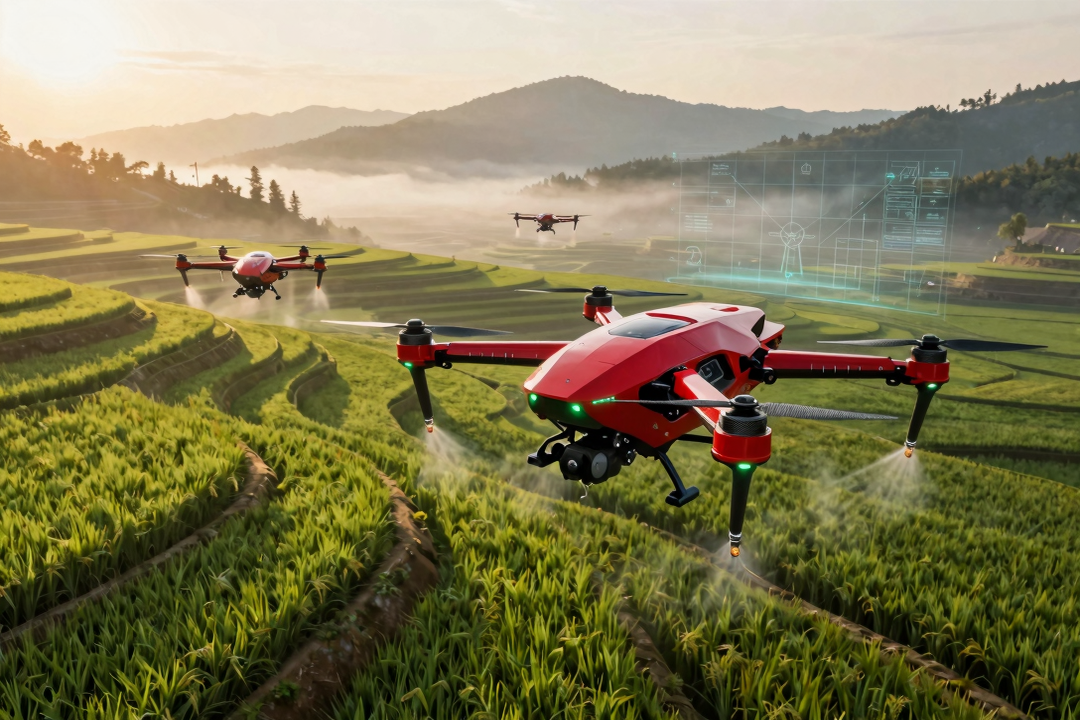 China Integra Drones e Tratores com IA e Navegação Centimétrica