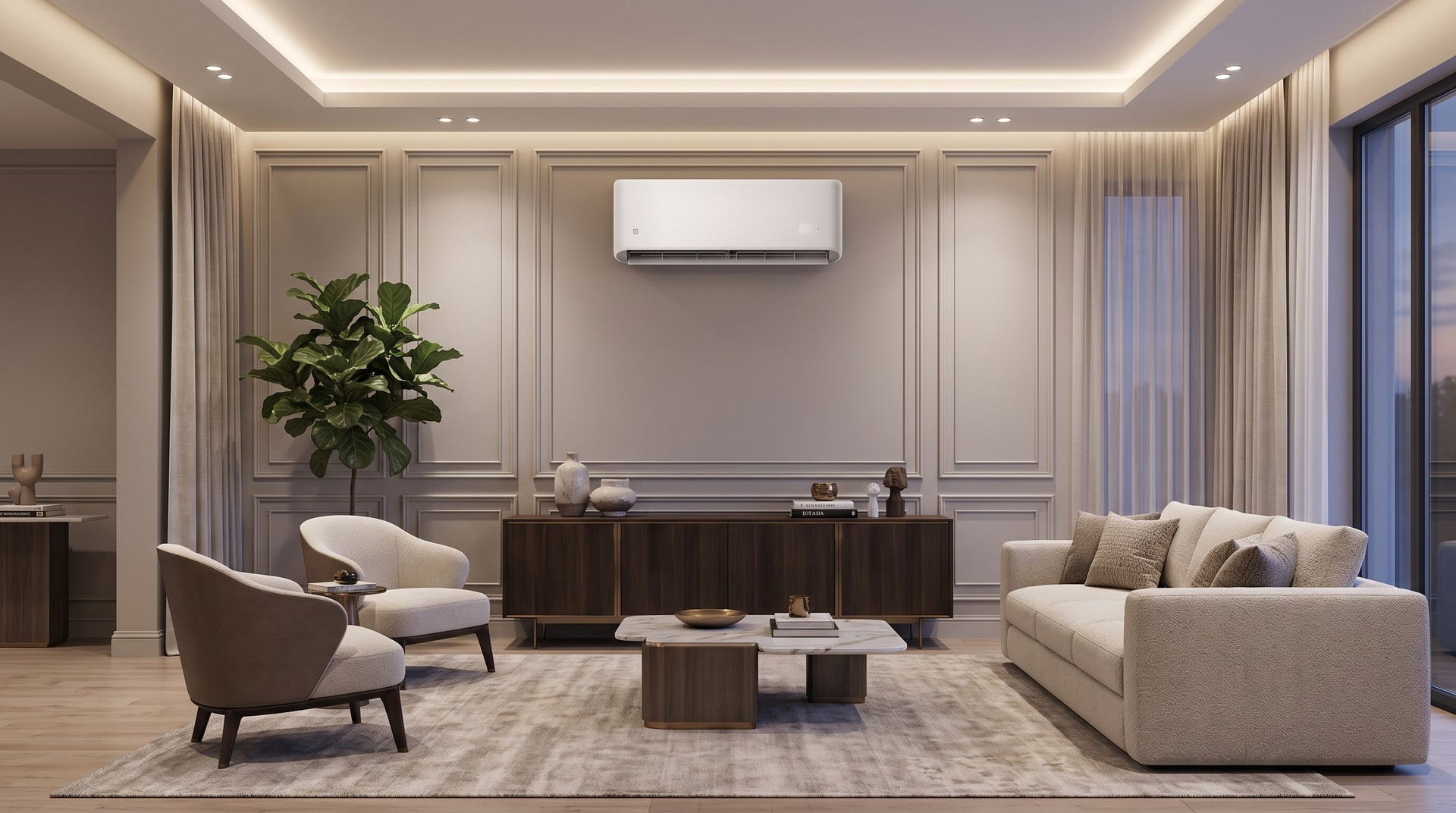 Ar-condicionado Xiaomi Mijia Sukuai 2027 com capacidade de 12.000 BTU instalado na parede