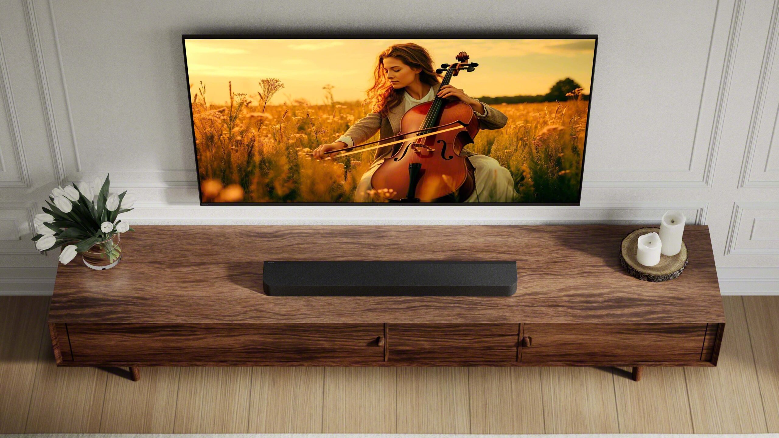 Smart TV com Google TV em ambiente residencial