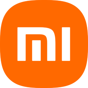 Logotipo oficial da Xiaomi com cantos arredondados sobre fundo laranja