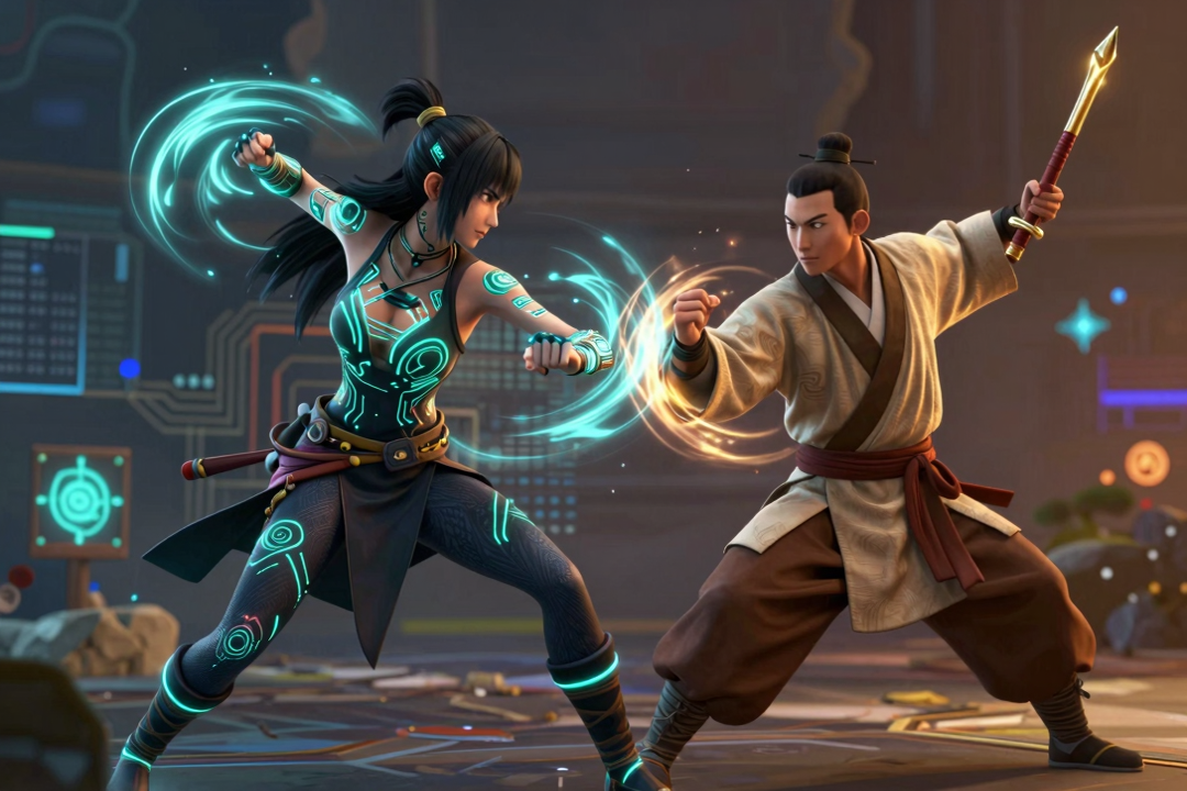Destrave Korra Alterada e Avatar Aang em Avatar Legends: The Fighting Game