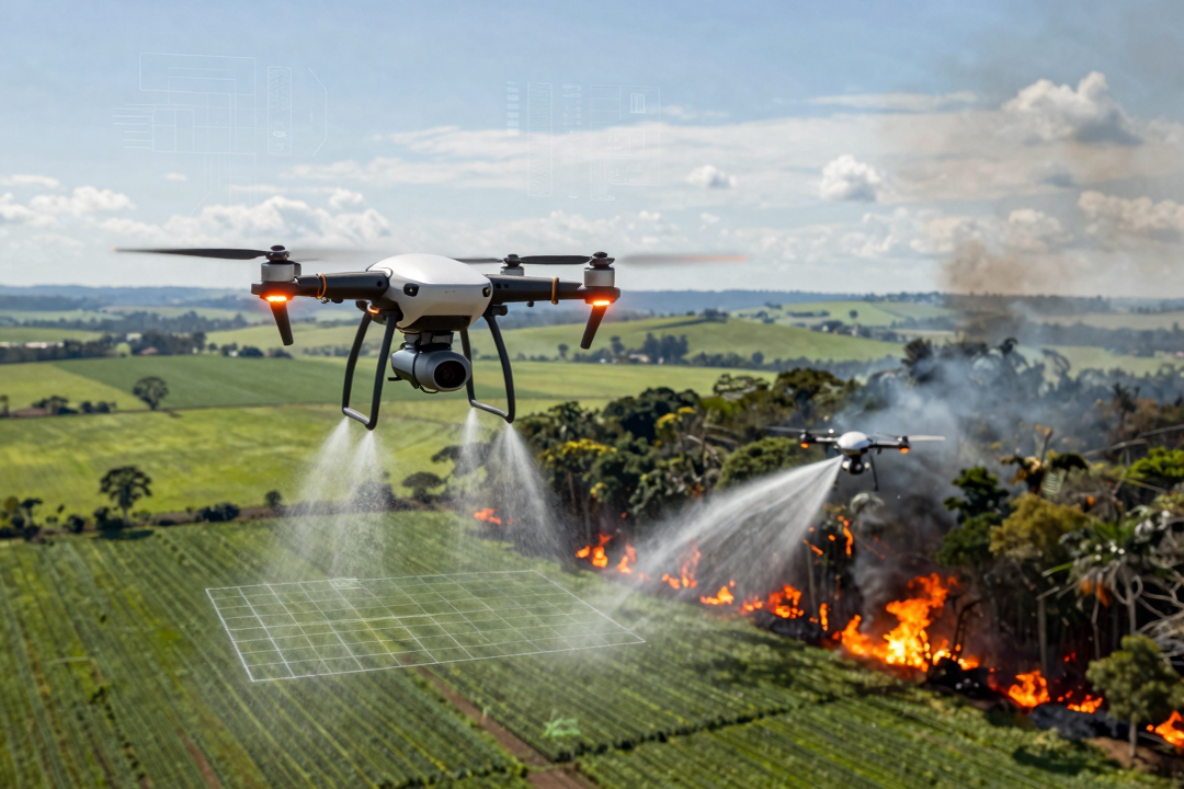 Drones e IA: Tecnologias Revolucionam Agro e Combate a Incêndios em MS