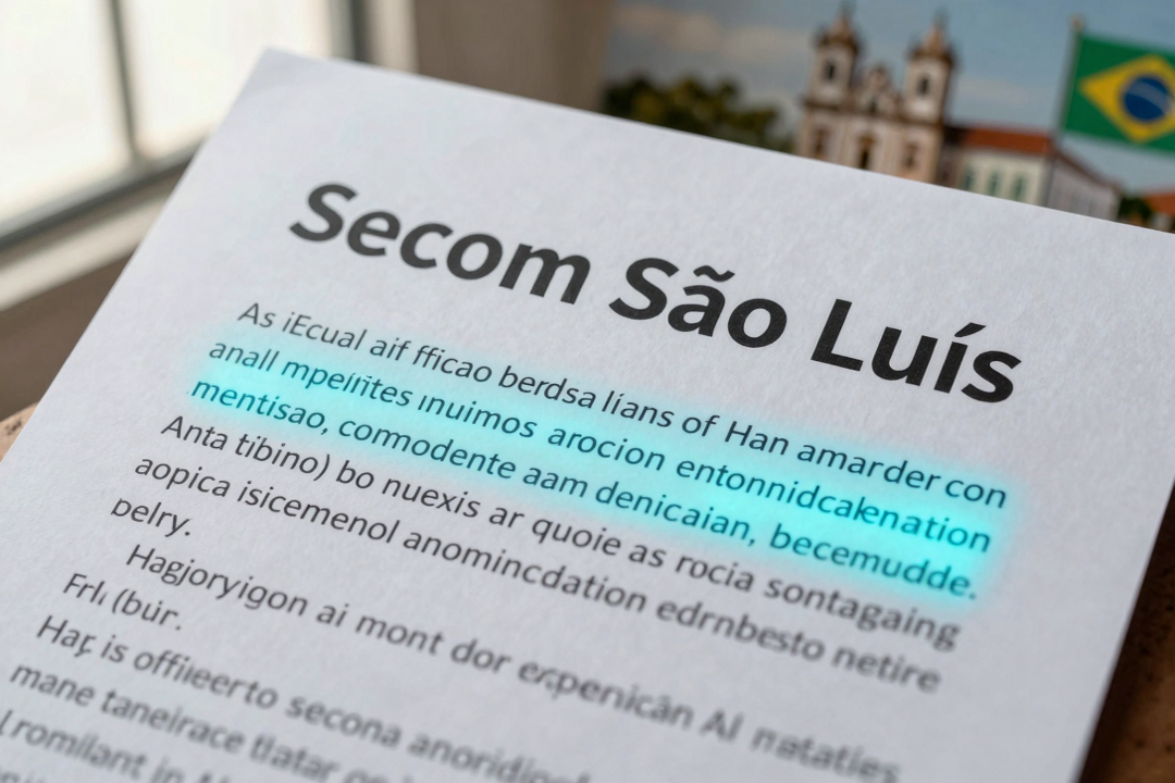 Secom São Luís envia release oficial com trecho de IA não editado