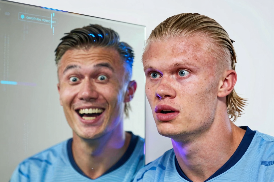 Vídeo de Haaland Assustado com Reflexo é Deepfake Baseado em Comediante Chinês