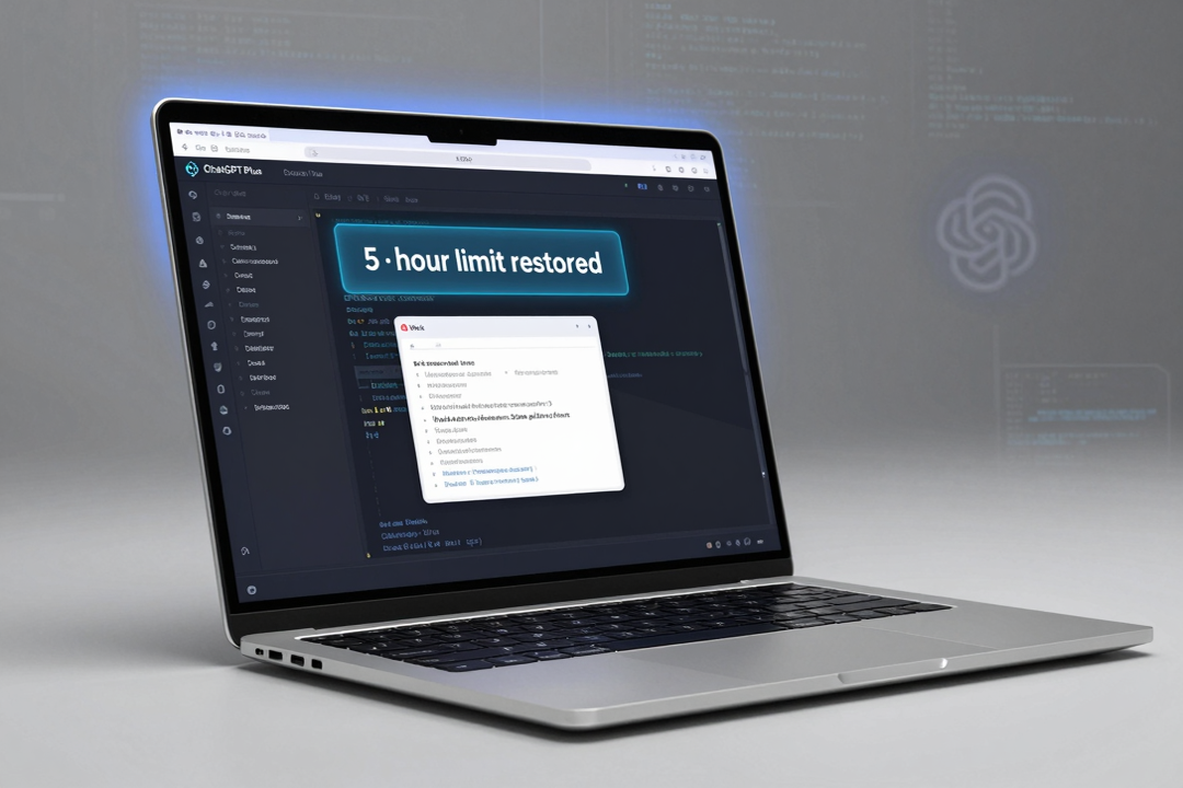 OpenAI Restaura Limite de 5 Horas no ChatGPT Plus para Codex e Work 1 openai restaura limite 5 horas chatgpt plus codex work
