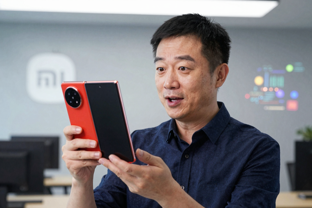 Lei Jun, CEO da Xiaomi, é flagrado com celular dobrável vermelho inédito 1 xiaomi ceo lei jun flagra celular dobravel vermelho inedito
